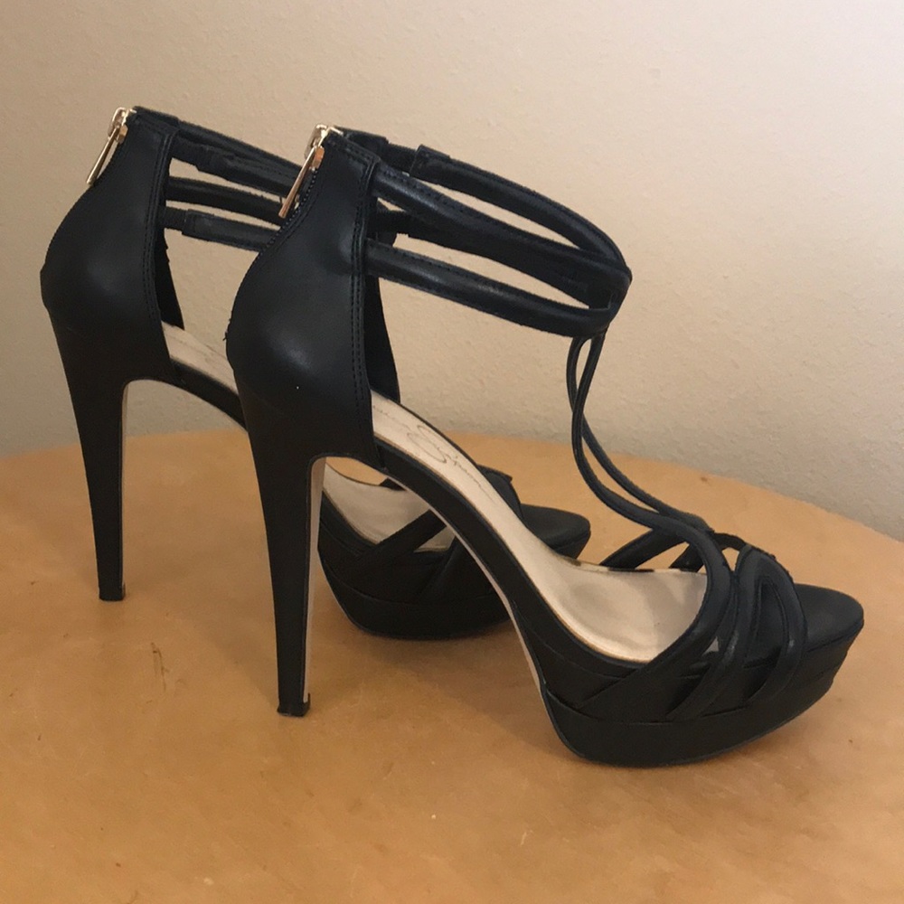 Platform strappy heels